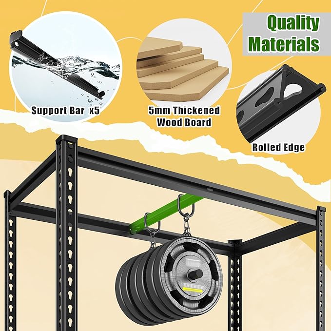 Set of 2 Storage Shelves 27.7"W Metal Shelving 2010LBS Garage Shelving Heavy Duty Garage Shelves Adjustable 5 Tier Metal Shelf for Pantry Kitchen Closet Basement Warehouse 11.9"D×27.7"W×60"H