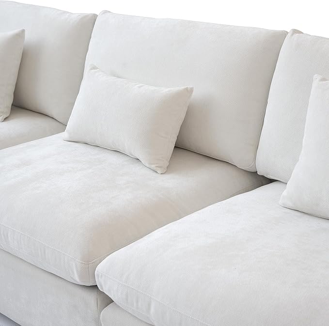 Cloud Couch Modular Sectional Sofa,82.68" Oversized LoveSofa, Down Filled Convertible Wide Seater for Living Room Set, Covers Washable&Replaceable,White