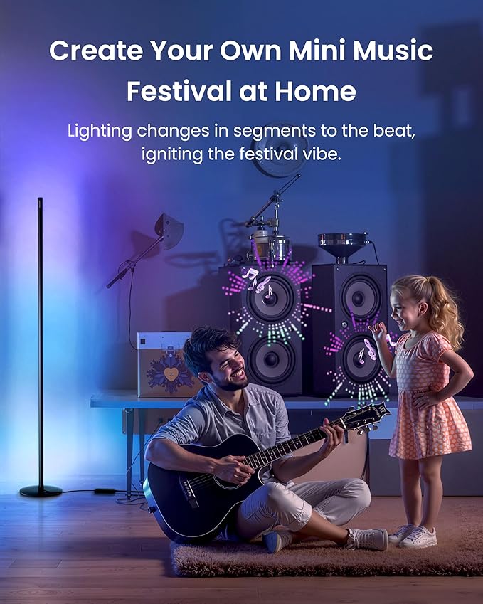 SwitchBot Smart RGBICWW App-Controlled Floor Lamp with Matter, Warm & Cool White, Alexa-Compatible Lamp, Works with Apple Home, Google Home – 1200lm Music Sync, Lamp for Living Room for Bedroom