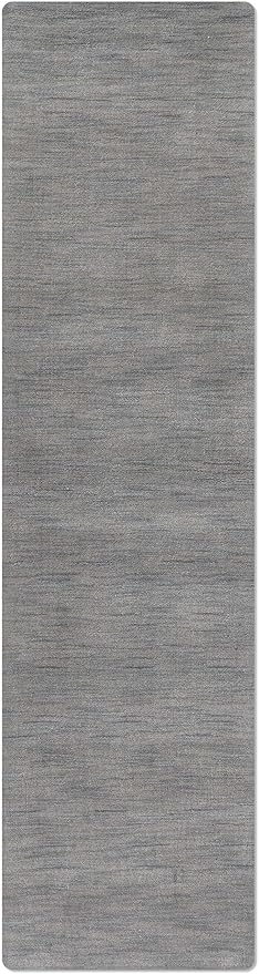 Hand Knotted Loom Wool ECO-Friendly Area Rugs - 2'6"x8', Runner, Light Blue Color, Solid Plain Design, High Pile Handmade Anti Skid Area Rugs for Living Room, Bed Room (L00111)