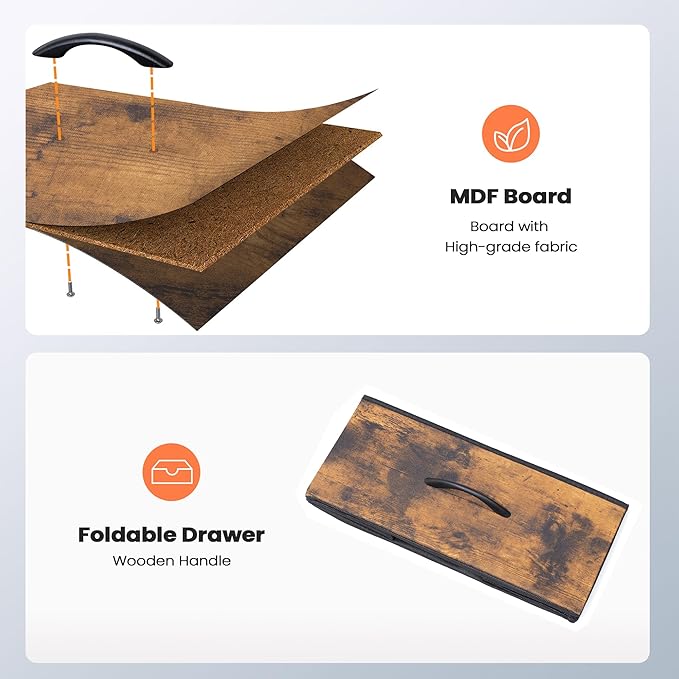 Crestlive Products Vertical Dresser Storage Tower - Sturdy Steel Frame, Wood Top, Easy Pull Fabric Bins- Organizer Unit for Bedroom, Hallway, Entryway, Closets - 6 Drawers (Rustic Brown)