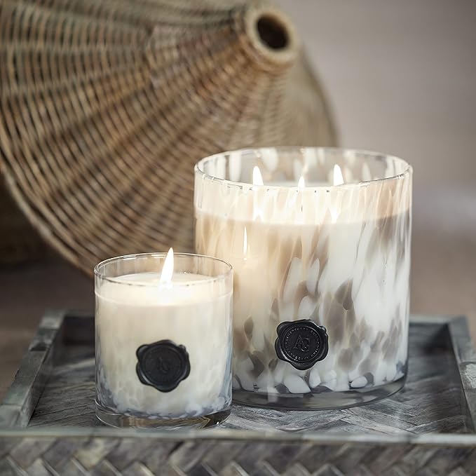 Zodax Apothecary Guild Scented Opal Glass Jar Candle- 50 oz/3-Wick - Lemon Peel, Lavender & Tarragon