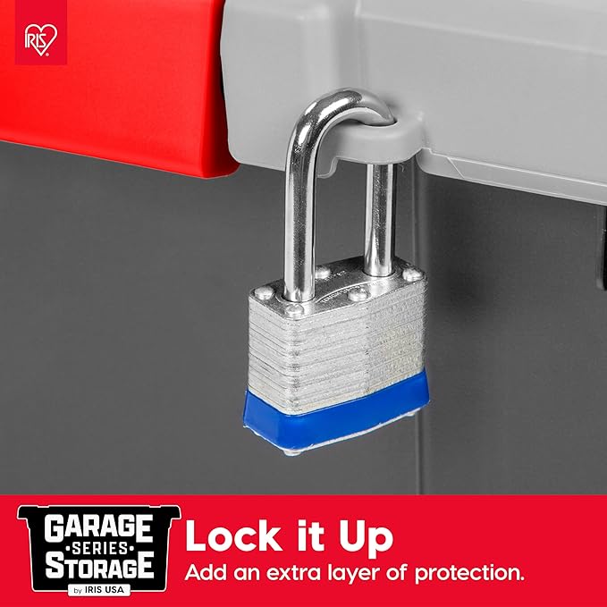 IRIS USA 20 Gallon Lockable Storage Totes with Lids, 6 Pack - Gray, Heavy-Duty Durable Stackable Containers, Large Garage Organizing Bins Moving Tubs, Rugged Sturdy Equipment Utility Tool Box