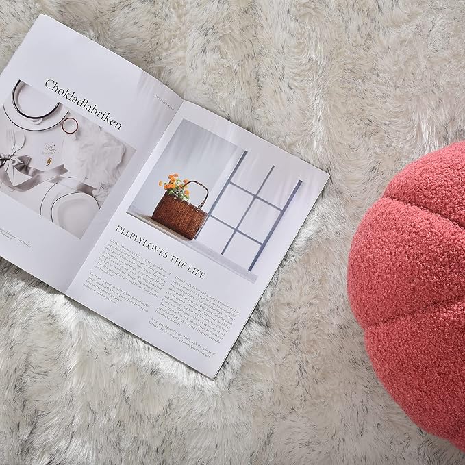 Latepis Boho Runner 2x6 White with Grey Tips Fluffy Shag Rug Washable Shaggy Rugs Faux Sheepskin Fur Rug Throw Rugs for Living Room Bedroom,Runner