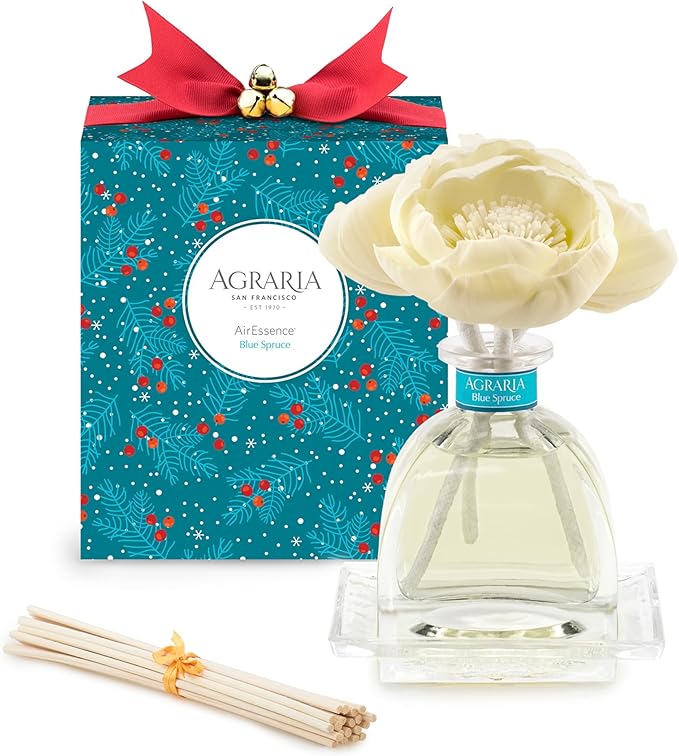AGRARIA AirEssence & PetiteEssence Flower and Reed Diffuser Set, Luxury Home Fragrance Set, Scented Oil Reed Diffuser Gift for All Occasions