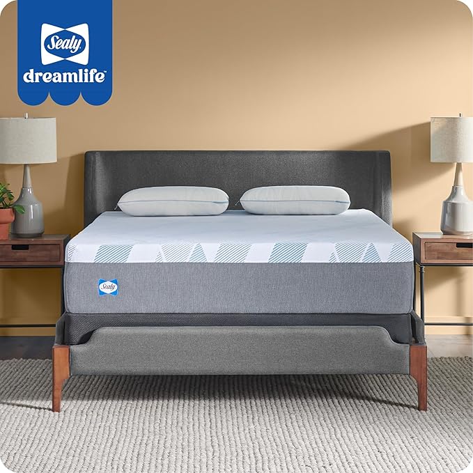 Sealy Dreamlife 12” Foam Mattress-in-a-Box, California King, SealyComfort Gel Memory Foam, SealySupport Transition Foam, Surface-Guard Technology