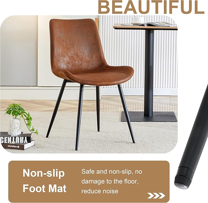 JUFU Dinner Table Set for 4, 67'' Wood Faux Marble Dining Table Set for 4 with PU Upholstered Chairs, Modern Rectangle Dining Table Chairs Set of 4, Ideal for Dining Room, Sturdy and Easy Assembly