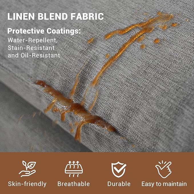 Cloud Sectional Couches for Living Room, Convertible Cloud Sofa Spill & Stain-Resistant with Removable Washable Cover & Down Feather Filled Cushions, 4 Seater V-Shaped Modular Sectional Sofa