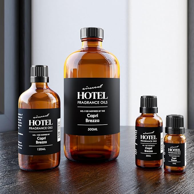 AirScent Capri Brezza Diffuser Oil No. 1100 - Volcano-Inspired Premium Fragrance Oil for Ultrasonic and Waterless Diffusers and Crafting - 30 ml, 1 fl oz Glass Bottle with Dropper