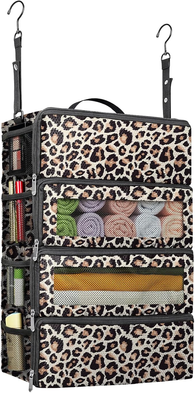 Suitcase Organizer, Travel Luggage Organizer Hanging Shelves Packing Cube Closet/Collapsible Portable Travel Organizer for Carry-on