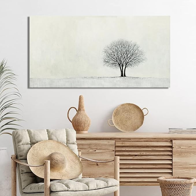 Canvas Wall Art Decor Wall Art Pictures for Living Room Black and White Wall Art Decor Canvas Modern Art Wall Decor Minimalist Tree Wall Art Prints Art Work for Home Office Wall Decor 20" X 40"