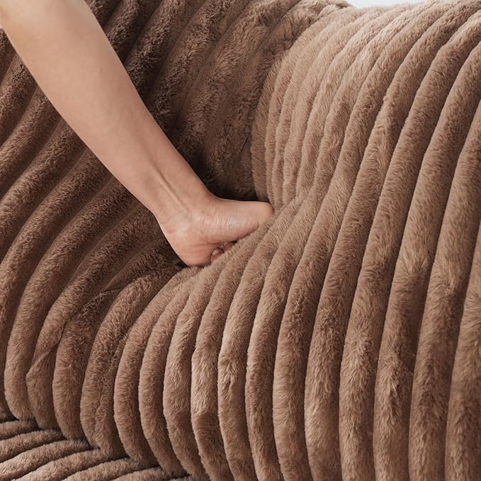 JACH 78" Deep Seat Sectional Couches, Convertable Sleeper Sofa for Living Room, Love Seat Couch, Sofa Covers Washable, Modular Sectional Sofas for Living Room, Apartment, Brown