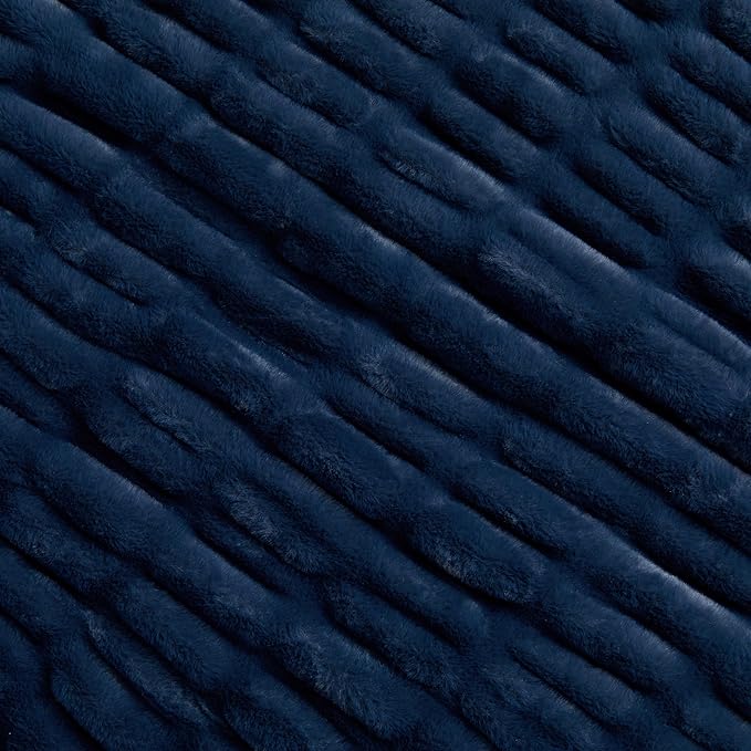 Springtree Home | Luxury Plush Throw Blanket |Dark Blue Throw Blanket | Perfect Blanket for Couch Year Round | Fluffy Micro Fleece | Lily Collection - Midnight