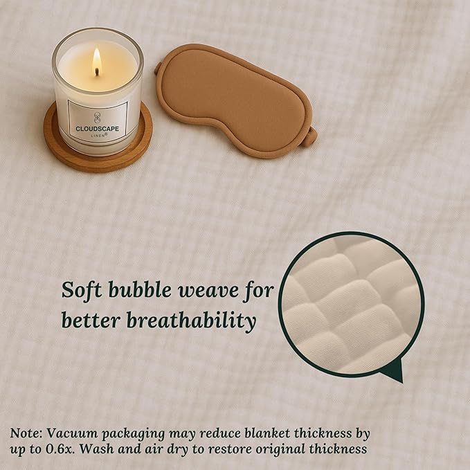 Cloud Scape Linen 100% 8 Layer Cotton Muslin Blanket King Size for Adult, Lightweight & Breathable, All Season Oversized Blanket for Bed, fits California King, 92x108, Fog