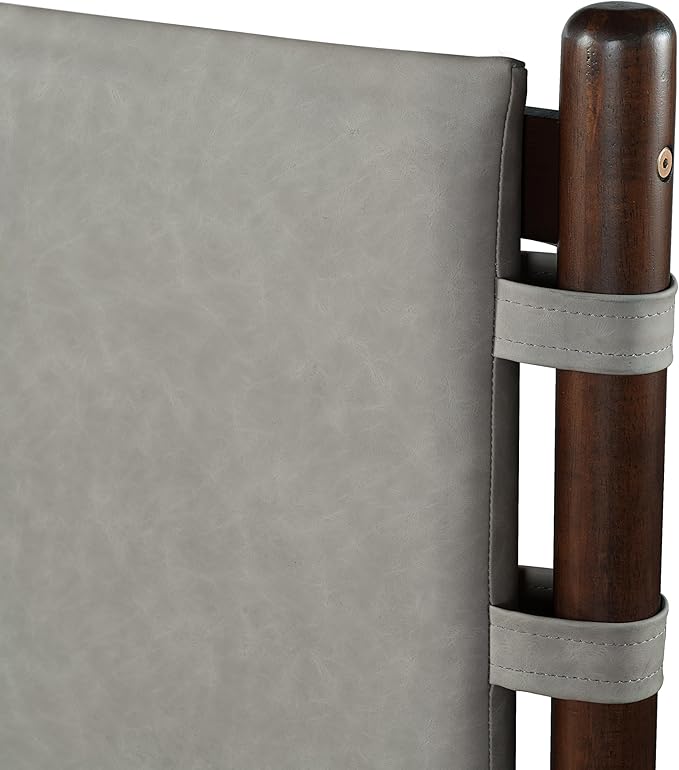 King Size Platform Bed Frame with Headboard, Premium Rubber Wood Mid Century Modern Bed, Sturdy Slat Support, Easy Assembly (Mattress Not Included) (Light Walnut, King)