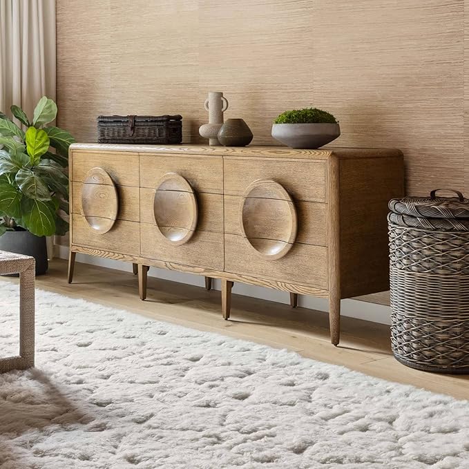 The Basket Lady Covered Wicker Storage Basket, Small, 17 in L x 11 in W x 6 in H, Sandstone