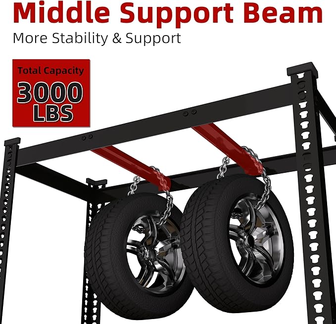 4 Packs 48" W x 24" D x 72" H Adjustable Garage Storage Shelves - 5-Shelf Heavy Duty Shelving Unit, Metal Utility Storage Organizer Racks for Warehouse Pantry Closet Kitchen, Black