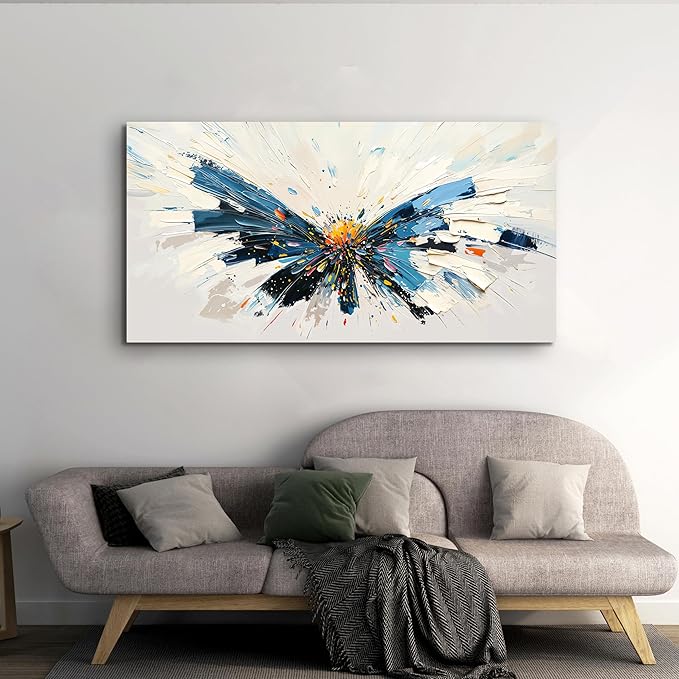 Canvas Wall Art Decor Abstract Wall Art for Living Room Abstract Canvas Art Wall Decor Butterfly Wall Art Pictures Modern Colorful Wall Art Prints Artwork for Walls Office Home Decor 20" X 40"