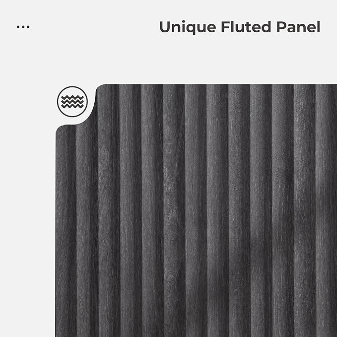 SICOTAS Buffet Cabinet with Storage Sideboard Accent Modern Credenza with Doors & Shelves Fluted 34.6" Tall Media Console Mid Century Coffee Bar Table for Living Room Kitchen Dining Room Hallway