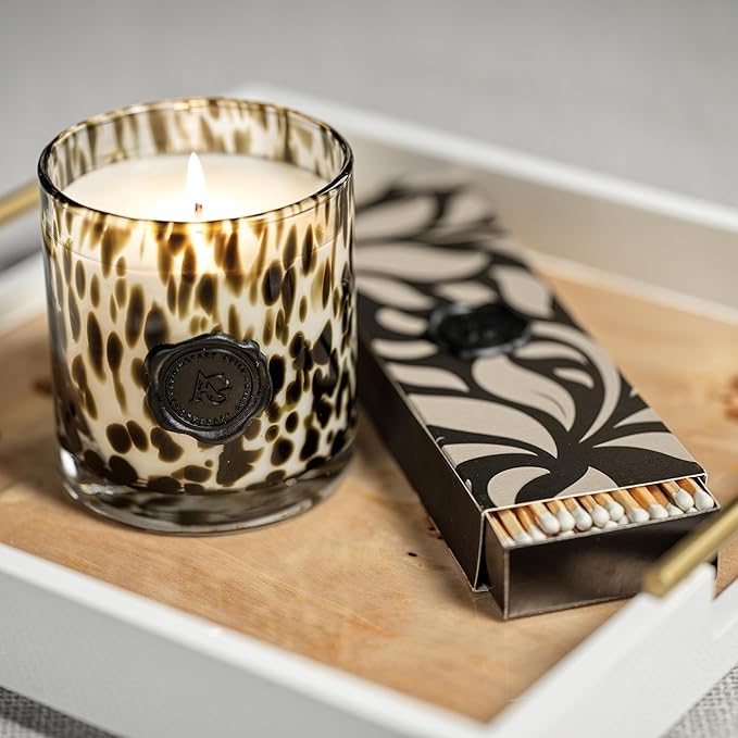 Zodax Apothecary Guild Opal Glass Jar Scented Candle for Home Decor - Single-Wick Candle Ideal for The Home - Gift Box Package Included - Black Fig Vetiver - 11 Oz.