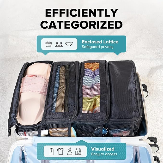 Suitcase Organizer, Travel Luggage Organizer Hanging Shelves Packing Cube Closet/Collapsible Portable Travel Organizer for Carry-on