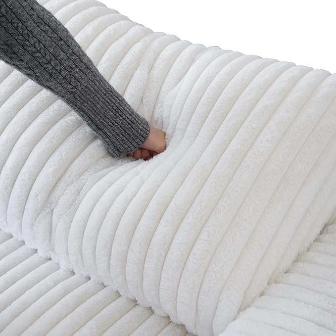 JACH 78" Deep Seat Sectional Couches, Convertable Sleeper Sofa for Living Room, Love Seat Couch, Sofa Covers Washable, Modular Sectional Sofas for Living Room, Apartment, Beige