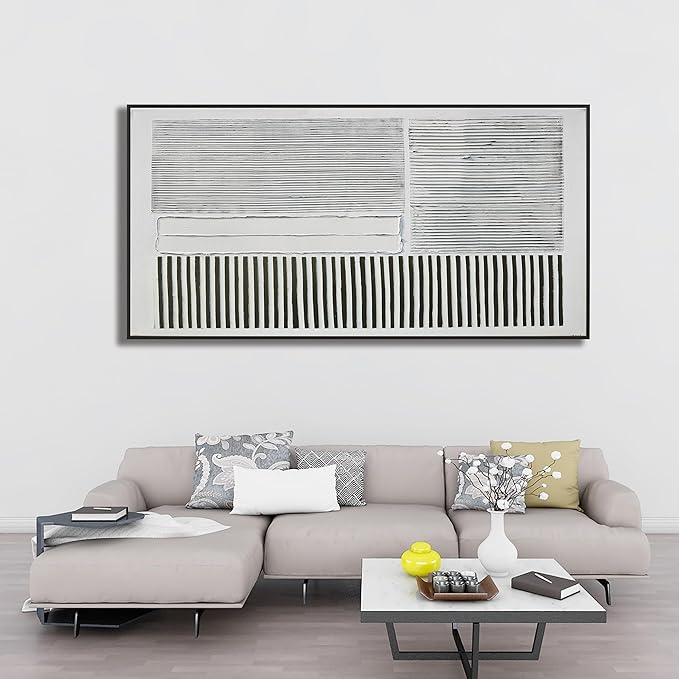 KUPTEU Canvas Oversized Wall Art Decor Large Wall Art For Living Room Abstract Canvas Art Wall Decor Artwork For Walls Framed Black and White Wall Art Prints Modern Bedroom Office Decor 29" x 58"