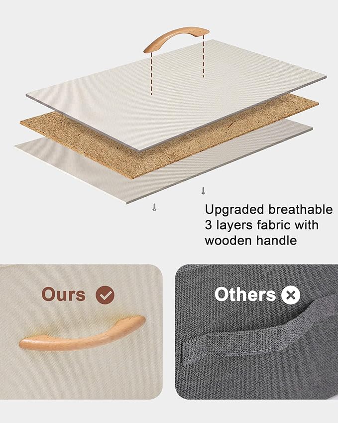 Crestlive Products Dresser for Bedroom Tall Skinny Dresser Storage Tower - Sturdy Steel Frame, Wood Top, Fabric Bins, Wood Handles - Organizer Unit for Entryway, Hallway, Closets - 6 Drawers (Beige)