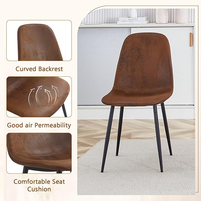 Dining Table Set for 8, 79" Large Wood Dining Room Table Set with 8 Upholstered Chairs, Farmhouse Rectangular Kitchen Table Sets for Dining Room,Brown