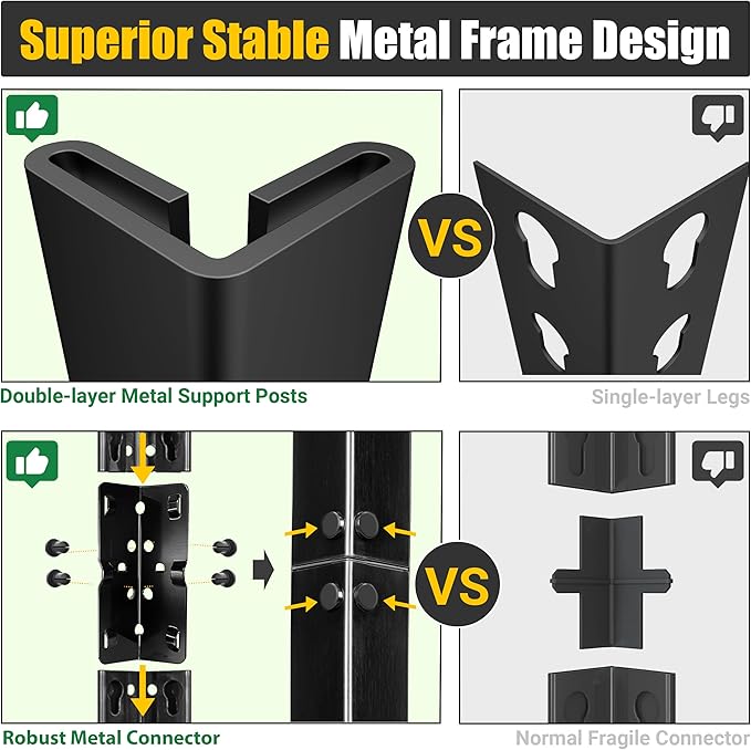 PrimeZone Heavy Duty Storage Shelves - 48" W X 18" D X 72" H Adjustable Garage Wire Shelving Unit, 5 Tier Industrial Metal Shelf Standing Utility Rack for Warehouse, Pantry, Basement, Black, 2 Pack