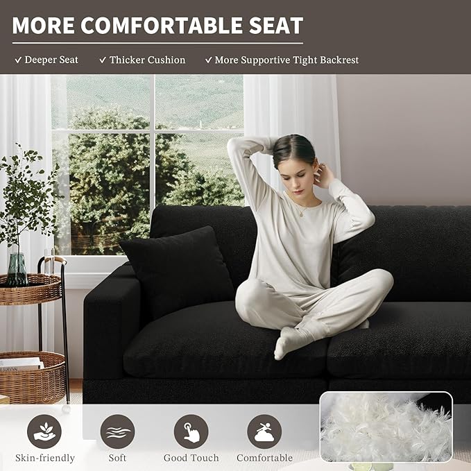 Modular Sectional Sofa Couch for Living Room, Convertible Upholstered Comfy Couches Deep Seat Sofa | Removable & Washable Cushion Covers, Filled with Down Cotton | Free Combination Sleeper Sofa Bed