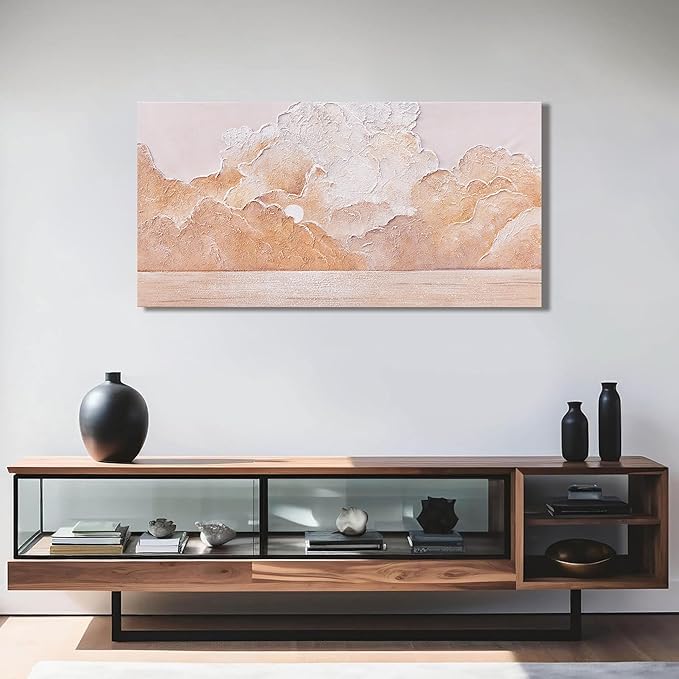 Canvas Wall Art Decor Modern Canvas Wall Art For Living Room Pink Orange Wall Art Decor Landscape Sunset Wall Art Aesthetic Artwork for Walls Office Kitchen Wall Decor 20"x40"