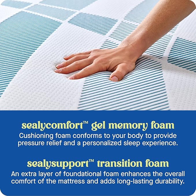 Sealy Dreamlife 12” Foam Mattress-in-a-Box, King, SealyComfort Gel Memory Foam, SealySupport Transition Foam, Surface-Guard Technology