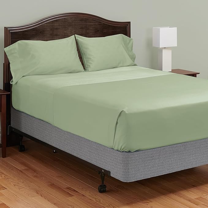 MyPillow Giza Dreams Bed Sheets, 100% Certified Giza Egyptian Cotton, Deep Pocket, Sateen Weave [RV Queen, Sage]