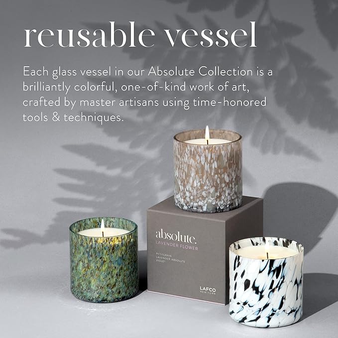 LAFCO New York Signature Candle, Forest Oakmoss - 15.5 oz - 90-Hour Burn Time - Reusable, Hand Blown Glass Vessel - Made in The USA