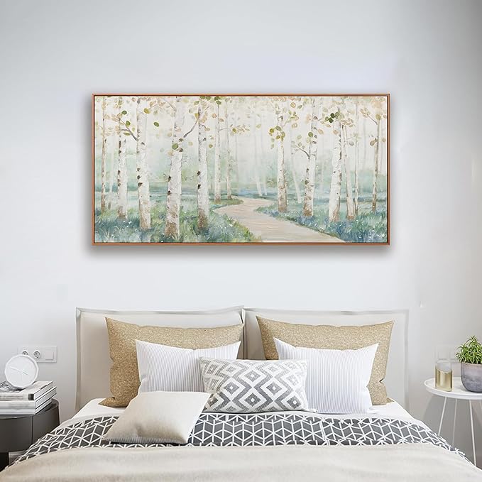 Framed Wall Art Decor Home Decor Wall Art Prints Colorful Forest Path Modern Natural Landscape Wall Art Canvas Decorations for Living Room Wall Bedroom Kitchen Office Decor 20×40 in