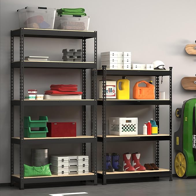 PrimeZone 4 Tier 36" W x 16" D x 55" H Storage Shelves - 3 Pack Adjustable Garage Storage Shelving, Heavy Duty Metal Storage Utility Rack Shelf Unit for Warehouse Pantry Closet Kitchen, Black