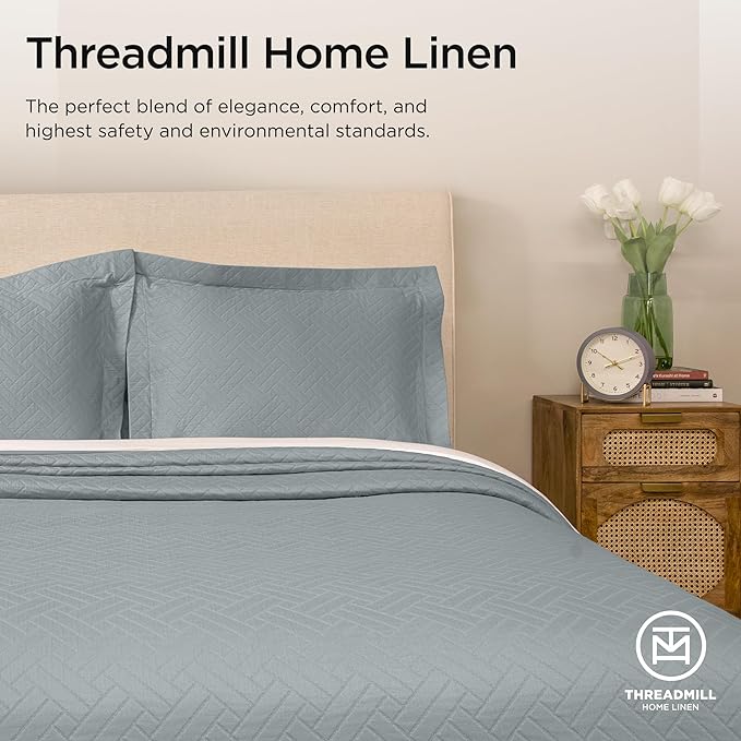 Threadmill Luxury Cotton Blankets for King Size Bed | All-Season Cozy 100% Cotton King Size Blanket | Jacquard Soft & Lightweight Coverlet fits California King Size Bed, 104x92 | Scottish Grey