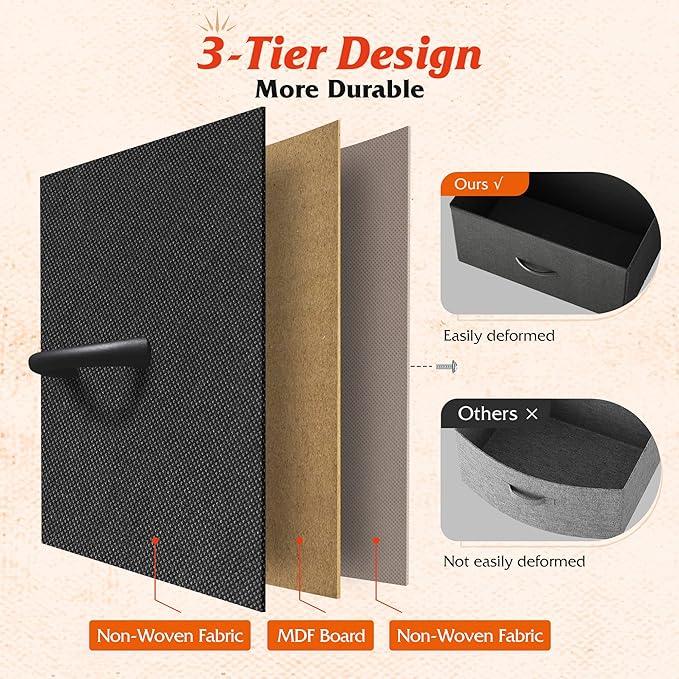 WLIVE Storage Organizer Unit with 13 Fabric Bins, Storage Drawers Organizer with Steel Frame, Tall Storage Tower Organizaton for Living Room, Hallway, Office, Charcoal Black