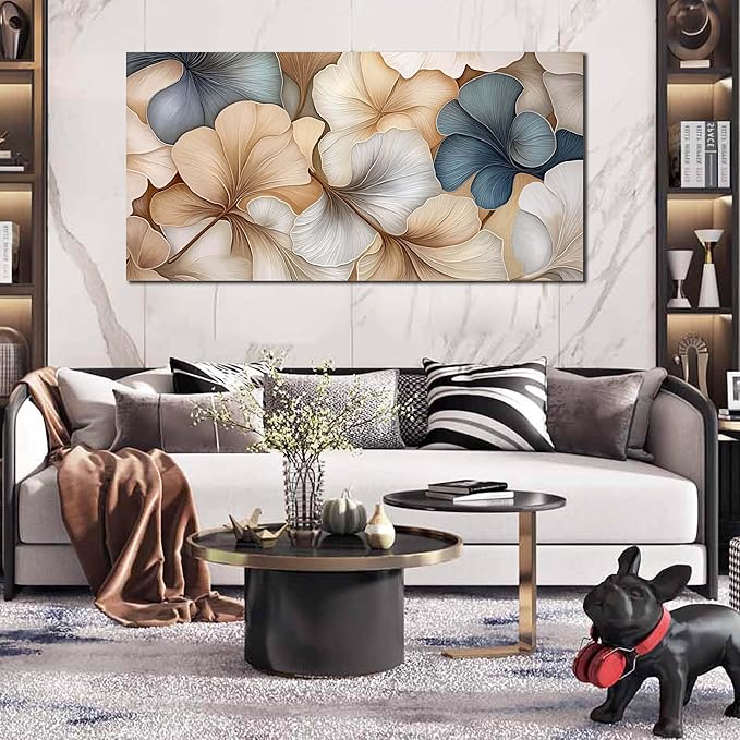 AOZEMI Botanical Wall Art Prints flowers Canvas Leaf Artwork Pictures for Living Room Bathroom Kitchen Decor 24x48 Decorative Wall Art Stylish