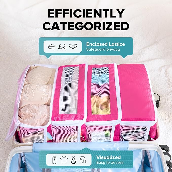 Suitcase Organizer, Travel Luggage Organizer Hanging Shelves Packing Cube Closet/Collapsible Portable Travel Organizer for Carry-on