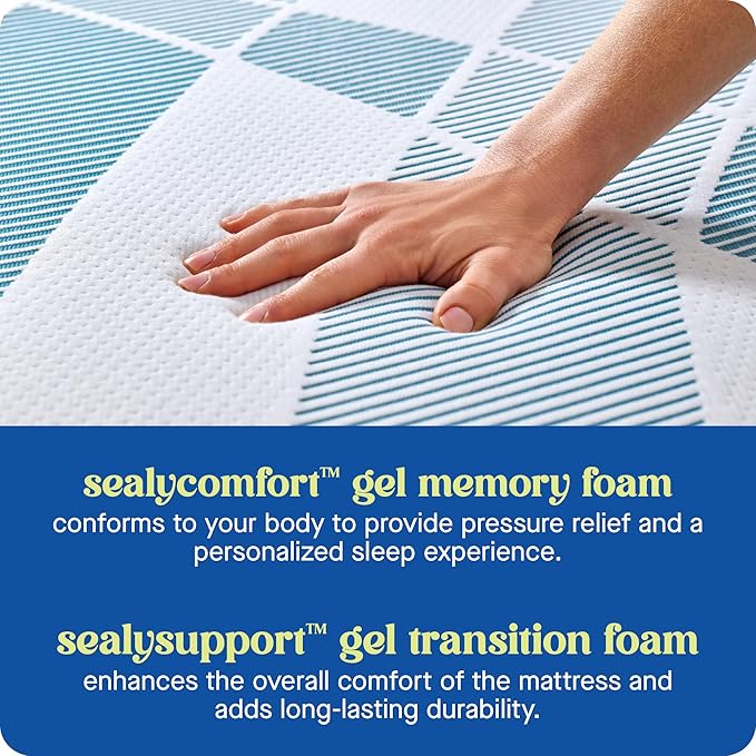 Sealy Dreamlife 8” Foam Mattress-in-a-Box, Twin, SealyComfort Gel Memory Foam, Surface-Guard Technology, Breathable Comfort