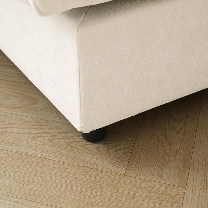 JACH U Shape Sectional Couches for Living Room, Convertible Modular Sofa with Ottomans, Cloud Sectional Couch, Sofa Covers Washable, Minimalist Couch for Living Room, Apartment, Beige