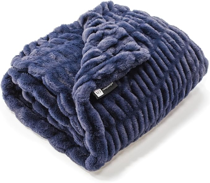 Minky Designs Midnight Horizon Minky Blanket – Ultra Soft Faux Fur Throw Blanket for Couch, Bed & Home – Fluffy, Warm & Luxurious – Chic Collection (Small, 30x36)