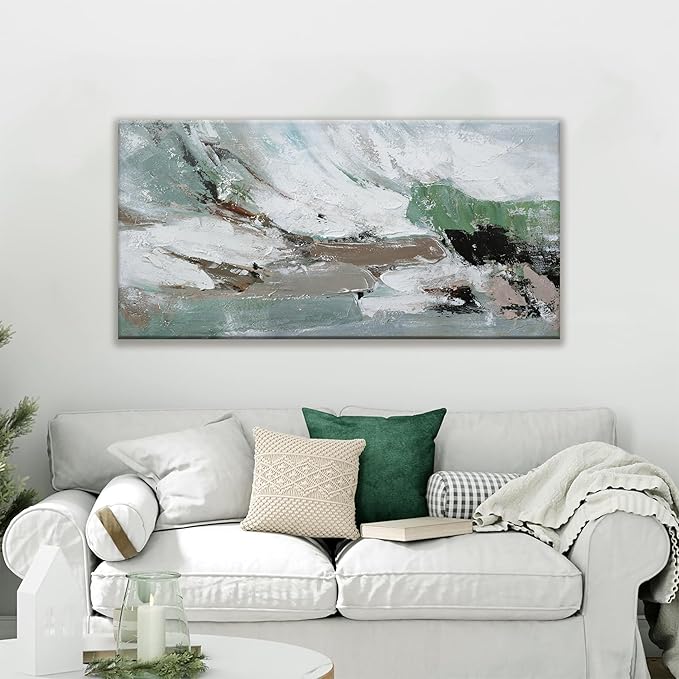 Canvas Wall Art Decor Large Canvas Wall Art For Living Room Abstract Art Modern Green Wall Art Decor Colorful Abstract Wall Art Prints Large Art Work For Bedroom Office Kitchen Wall Decor 24" x 48"