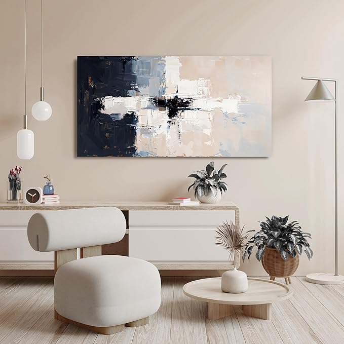 Abstract Wall Art Decor Wall Art Pictures for Living Room Abstract Canvas Art Wall Decor Modern White Wall Art Prints Artwork for Walls Black and White Wall Art Decorations Home Office Decor 20" X 40"