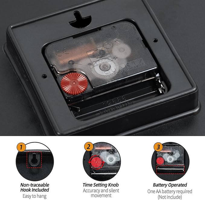 Large Wall Clock 30IN, Silent Metal Wood Style Wall Clocks Battery Operated for Living Room Decor, Farmhouse Big Wall Clock, Outdoor