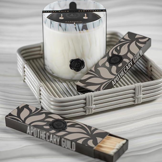 Zodax Apothecary Guild Scented Opal Glass Jar Candle- 50 oz/3-Wick - Gardenia