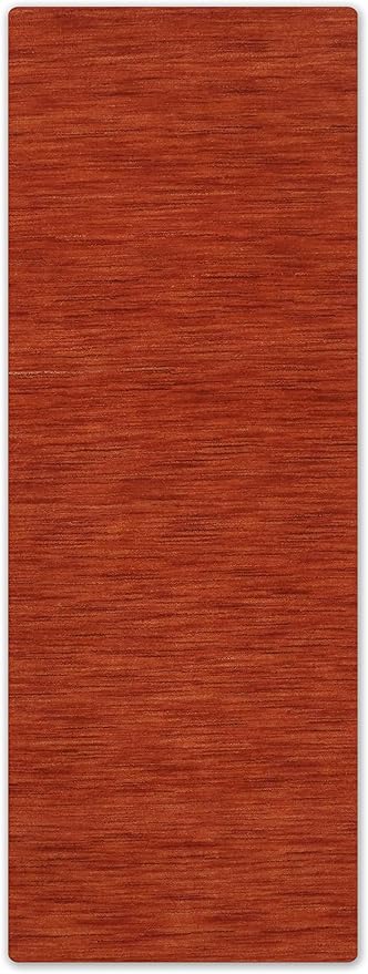 Hand Knotted Loom Wool ECO-Friendly Area Rugs - 2'6"x8', Runner, Light Red Color, Solid Plain Design, High Pile Handmade Anti Skid Area Rugs for Living Room, Bed Room (L00111)
