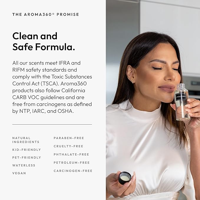 Aroma360 - Escapade Fragrance Oil Scent - Luxury Aromatherapy Scent Diffuser Oil - Hints of Lemon, Ocean, Bergamot, & Fragrant Jasmine - for Essential Oil Diffusers - for Home & Office - 50ML